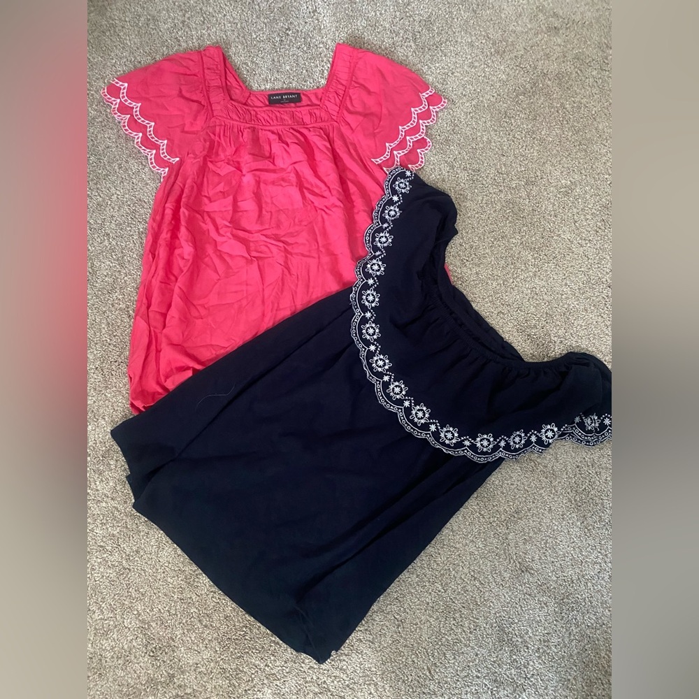 Accepting offers- Lane Bryant Navy and Pink Blouses